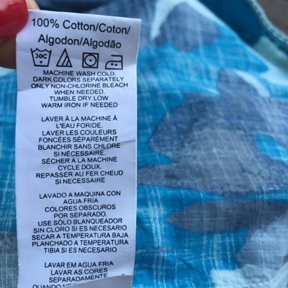 Calvin Klein 100% Cotton Cap Sleeves Print Top - Picture 6 of 6